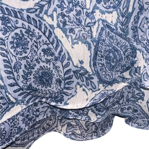 🟣Christiania B Sleeveless Blue & White PAISLEY Blouse - Size Large - Picture 4 of 6
